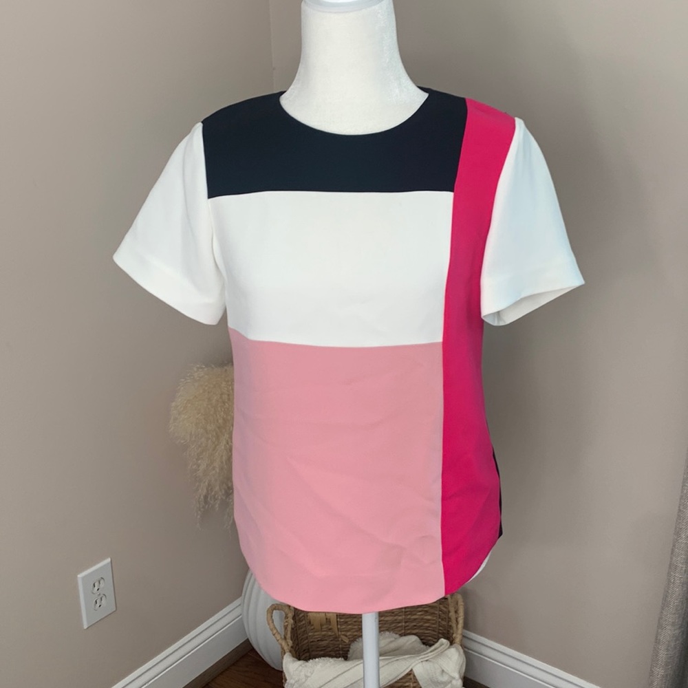 Kate Spade live colorfully colorblock top